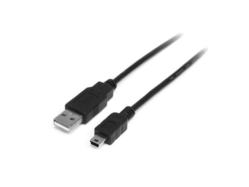1m Mini USB 2.0 Kabel A til Mini B - Sort tilbud!