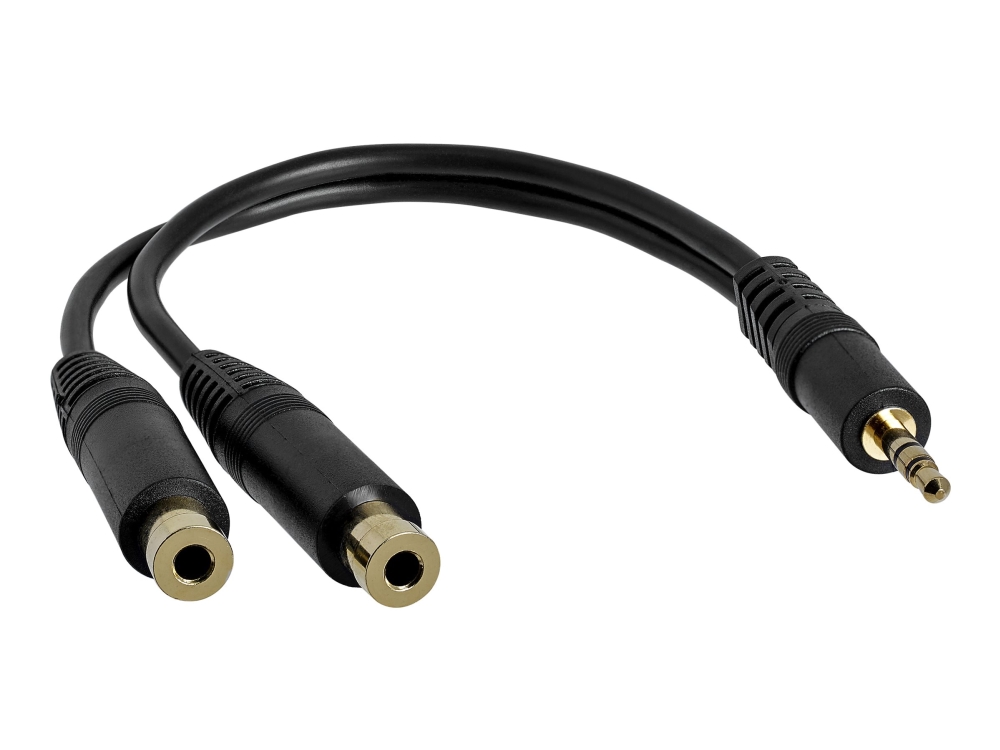 3,5 mm Audio Splitter Kabel - Stereo Splitter med Guldterminaler
