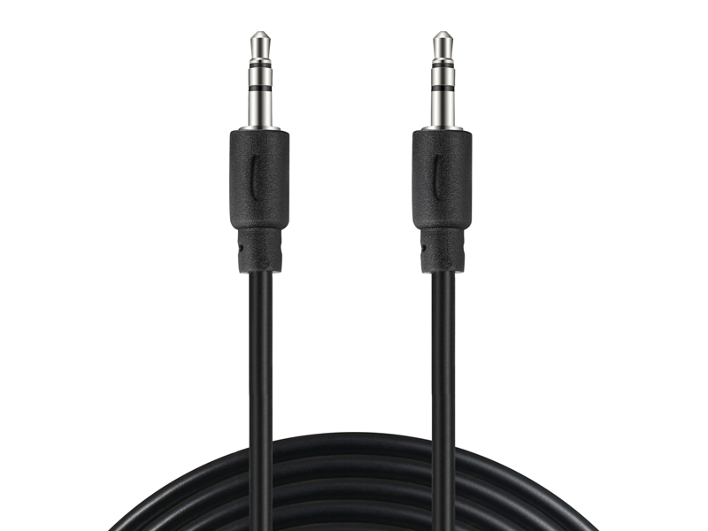Audiokabel 3.5 mm Han til Han - 2 m - Sort fra Sandberg