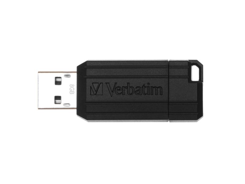 Verbatim Pinstripe USB 2.0 Flashdrive - 8 GB - Sort