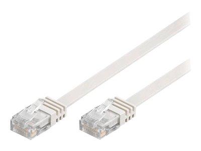 Deltaco 3m UTP Cat 6 Patchkabel RJ45 - Hvid, Flad Design