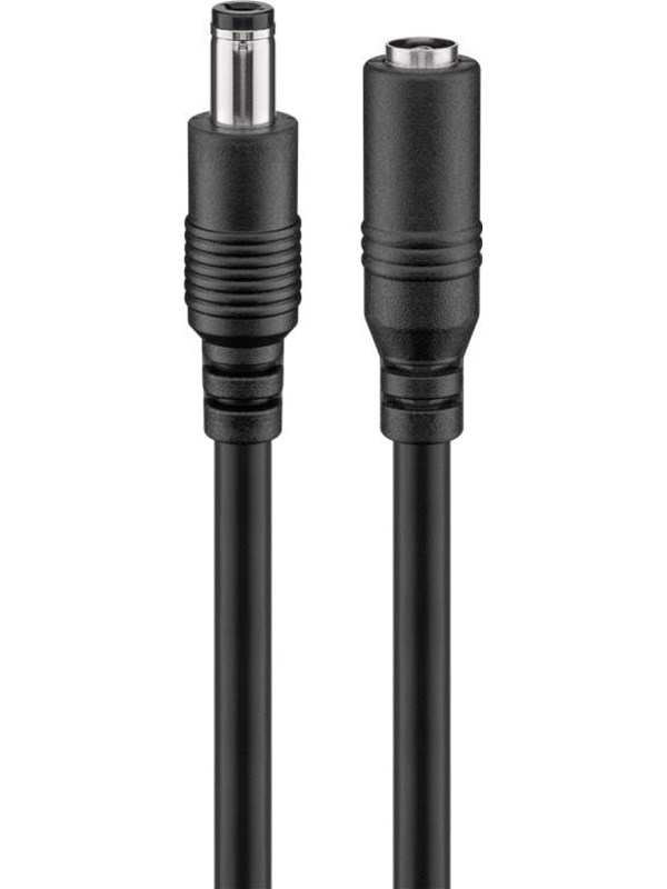 2,5 mm DC Forlængerkabel - 3 m Sort fra Pro