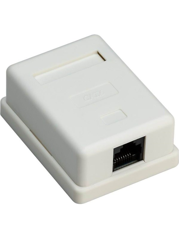 1-Port RJ45 Vægmonteringsboks CAT 6 UTP Hvid