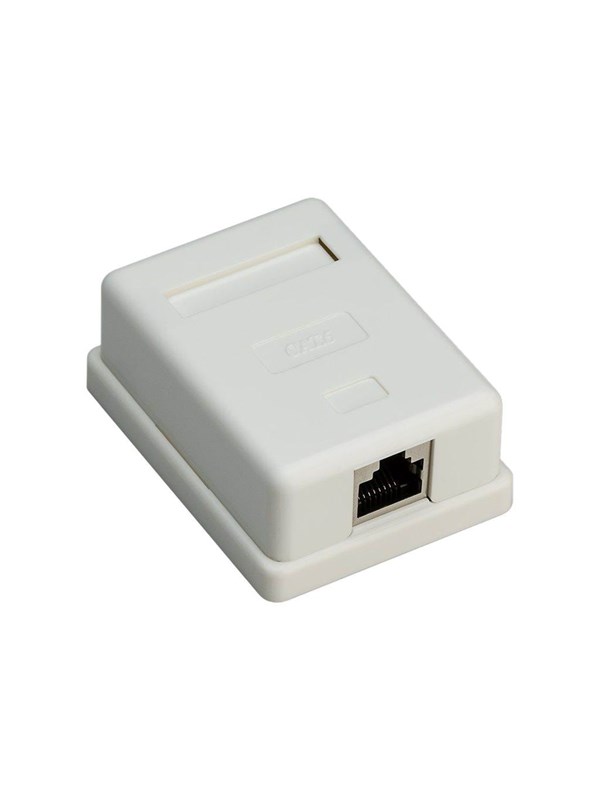 1-Port RJ45 Overflademonteringsboks CAT 6 STP Hvid