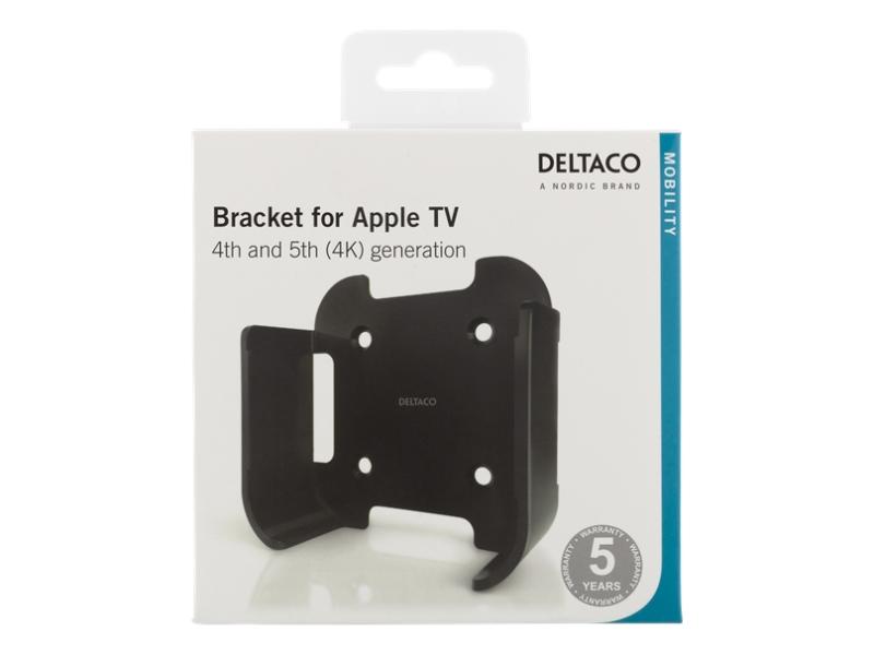 Vægbeslag til Gen 1 & Gen 2 Apple TV, Sort fra Deltaco