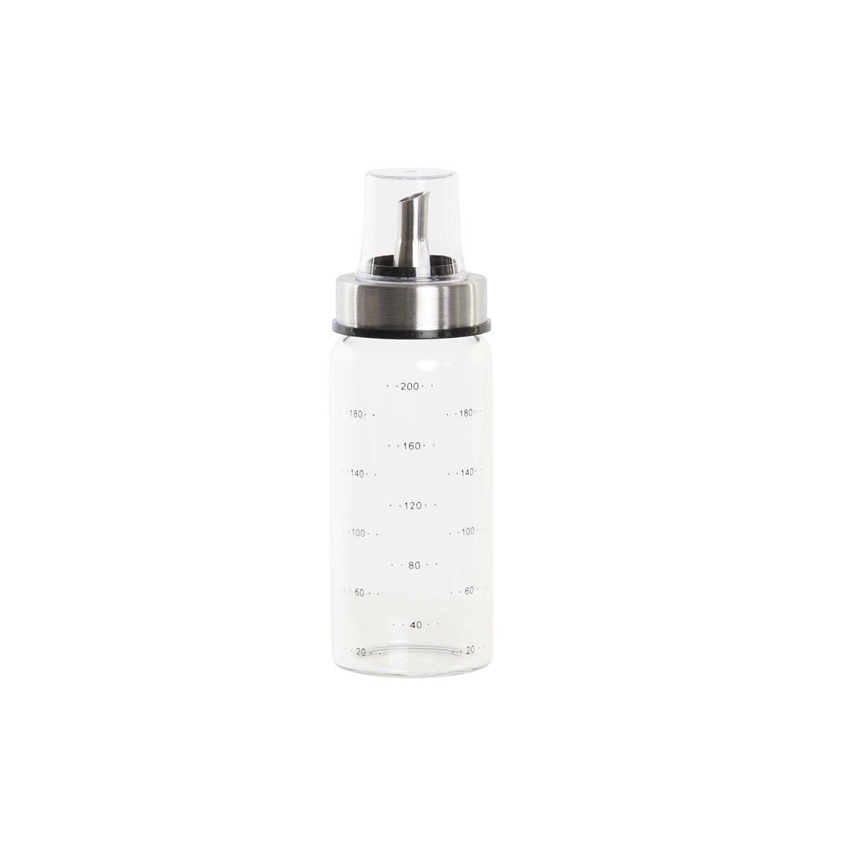 Flakon 200 Ml 6 X 6 X 16,5 Cm Gennemsigtig Rustfrit Stål Borosilikatglas fra Dkd Home Decor