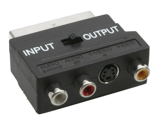 Inline 89953 Scart Adapter med RCA og S-Video - Sort