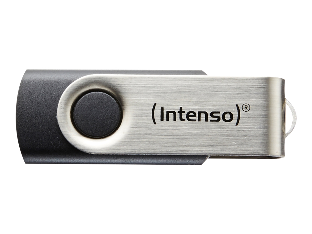 Basic Line   Usb Flashdrive   16 Gb   Usb 2.0   Sort, Sølv fra Intenso
