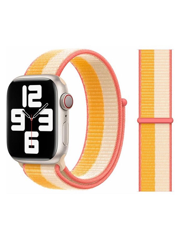 Apple Watch Nylonrem 38 40 41   Hvid Gul fra Lippa