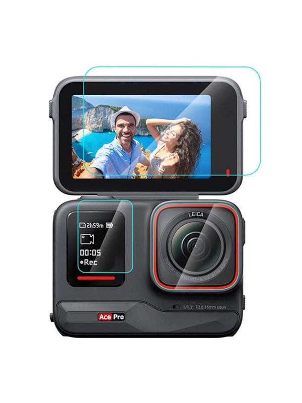 3 In 1 Tempered Glass Film For Insta360 Ace Pro (pu951t) fra Puluz
