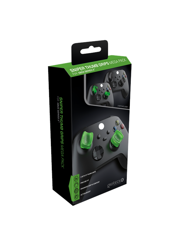 Xbox Series X Sniper Mega Pack Thumb Grips   Black Green   Miscellaneous Tilbehør Til Spillekonsol   Microsoft Xbox Series X fra Gioteck