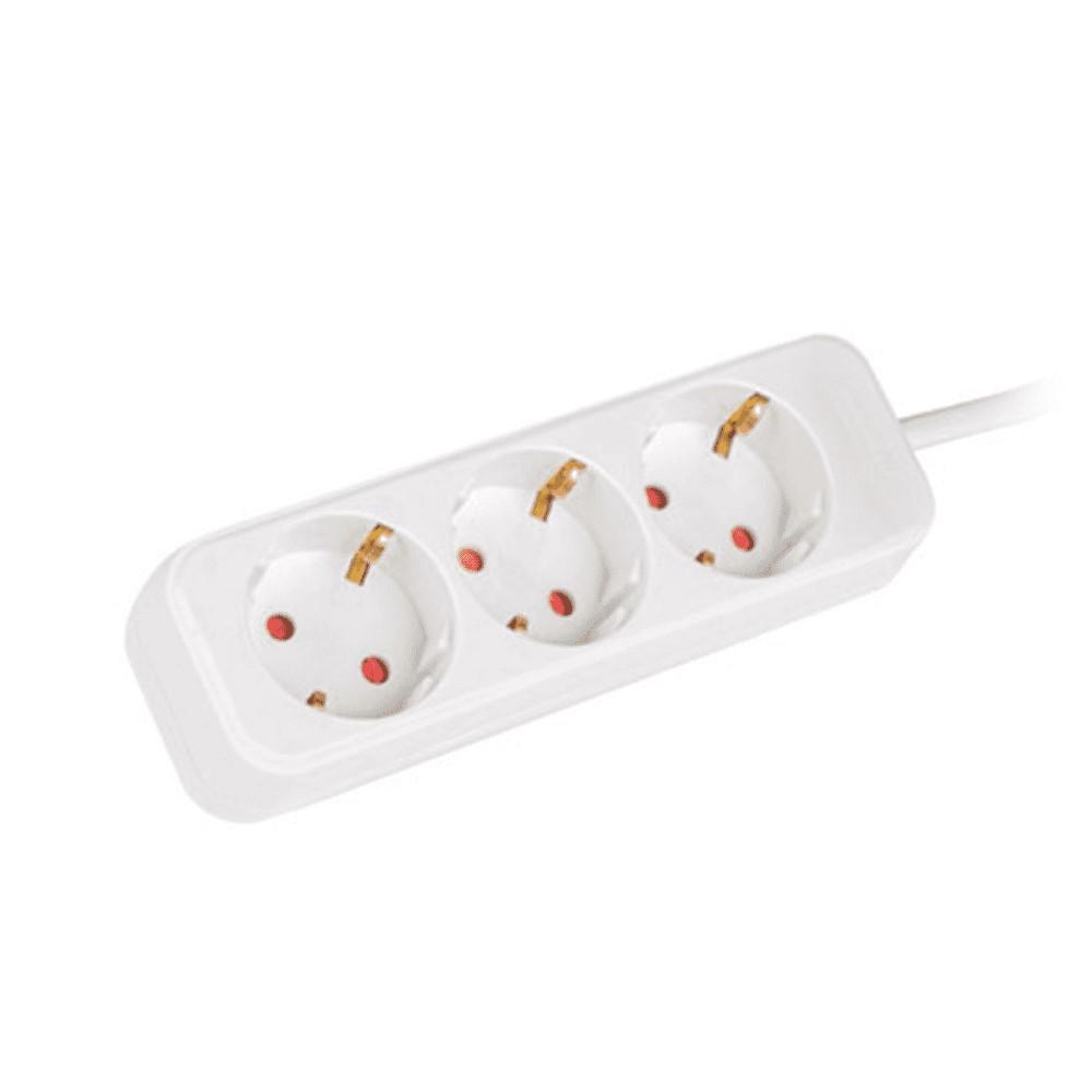 Schuko 3 Way Multistikdåse   2500 W 1,5 M Hvid fra Lanberg