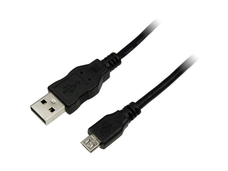 0.60m Usb A Usb Micro B, 0,60 M, Usb A, Micro Usb B, Usb 2.0, Hanstik Hanstik, Sort fra Logilink