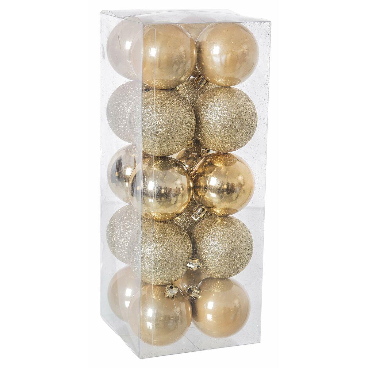 Julekugler Gylden Plastik 6 X 6 X 6 Cm (20 Dele) (20 Enheder) fra Boligcenter