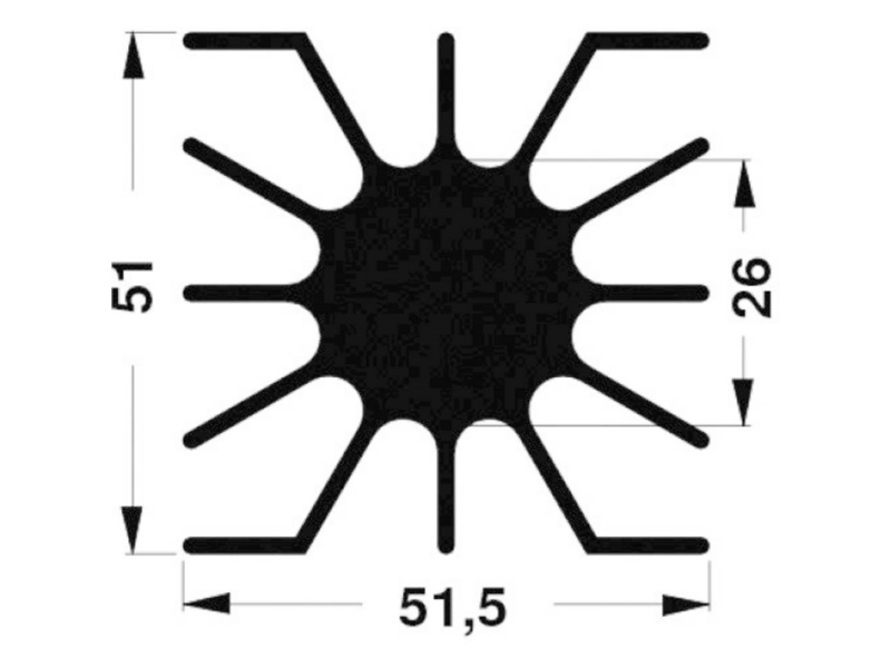 10100515 Sk 46 20 Me Led Kølelegemer 2.47 K W (l X B X H) 51.5 X 51 X 20 Mm fra Fischer Elektronik