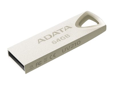Adata Uv210   Usb Flashdrev   64 Gb   Usb 2.0   Gylden fra A-data Technology