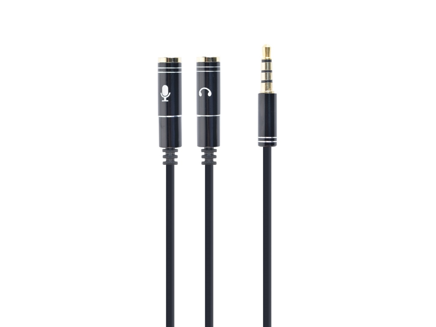 !adapter Audio Microphon 3.5mm Mini Jack 4pin 0., 2 X 3.5mm, Hanstik, 3.5mm, Hunstik, 0,2 M, Sort fra Gembird
