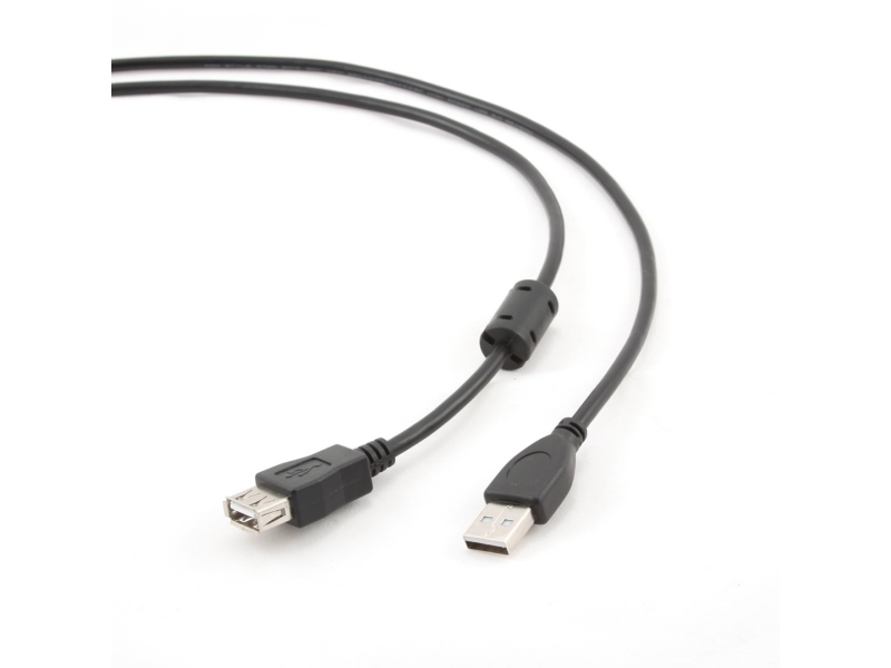 1.8m Usb 2.0 A M Fm, 1,8 M, Usb A, Usb A, Usb 2.0, Hanstik Hunstik, Sort fra Gembird