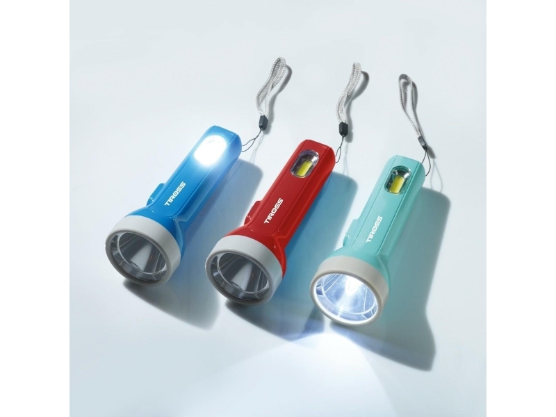 1w Led Batteri Lommelygte 70lm+cob Led 80lm fra Tiross