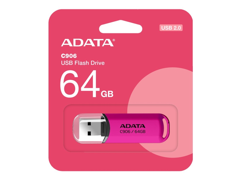 Adata Classic Series C906   Usb Flashdrive   64 Gb   Usb 2.0   Pink fra A-data Technology