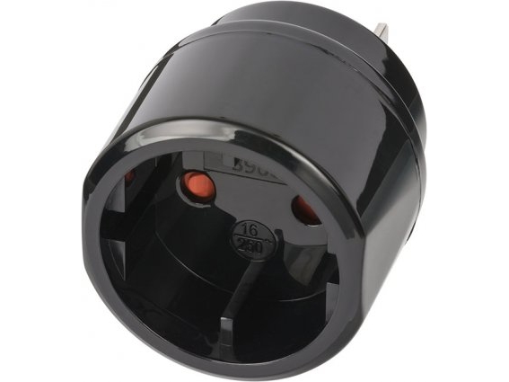 1508450, Type C (eurostik), Type A, 250 V, 16 A, Sort, Blister fra Brennenstuhl