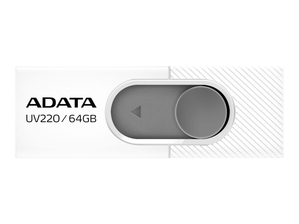 Adata Uv220   Usb Flashdrive   64 Gb   Usb 2.0   Hvid Grå fra A-data Technology