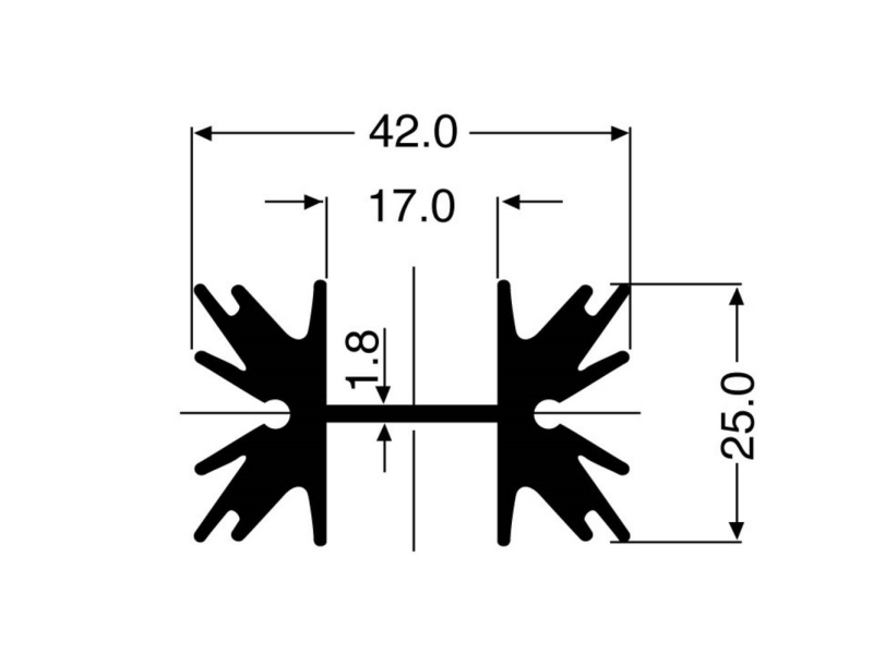 10019193 Sk 129 38,1 Sts Profil Kølelegeme 5 K W (l X B X H) 38 X 42 X 25 Mm To 220, Sot 32 fra Fischer Elektronik
