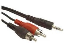 0.2m, 3.5mm 2xrca, M M, 3.5mm, Hanstik, 2 X Rca, Hanstik, 0,2 M, Sort, Rød, Hvid fra Gembird