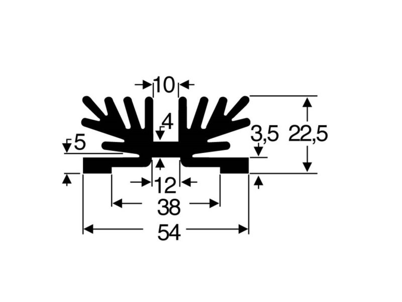 10022453 Sk 65 37,5 Sa 1 X M3 Kølelegemer 3.5 K W (l X B X H) 54 X 37.5 X 22 Mm Sot 32 fra Fischer Elektronik