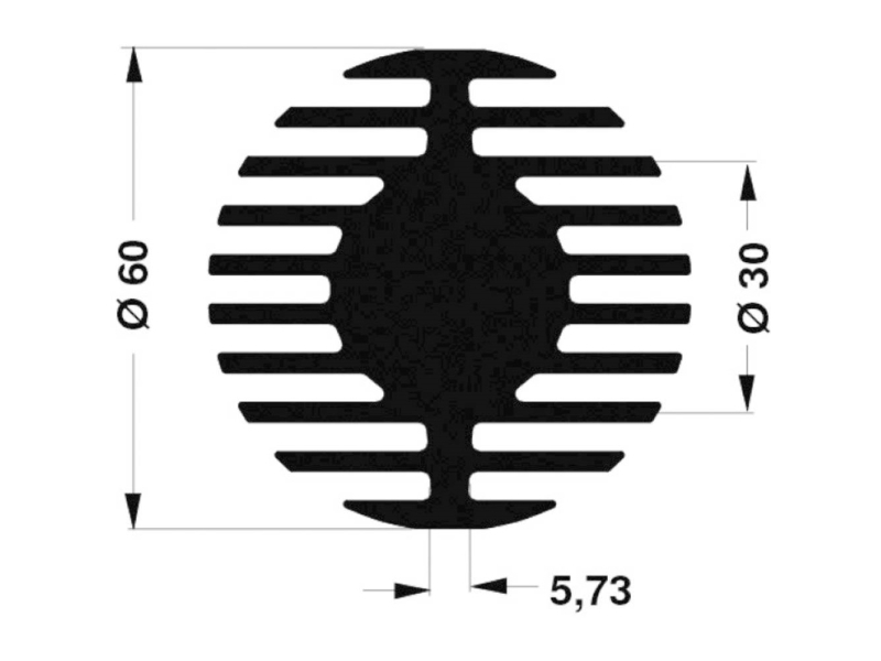 10021585 Sk 578 25 Sa Led Kølelegemer 2.1 K W (ø X H) 60 Mm X 25 Mm fra Fischer Elektronik