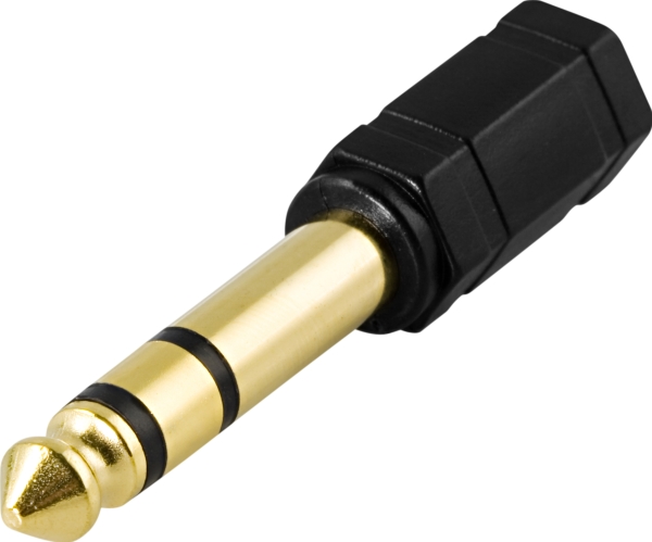 Ad 1, 6.3mm, 3.5mm, Sort fra Deltaco