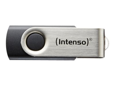 Basic Line   Usb Flashdrive   32 Gb   Usb 2.0   Sort Sølv fra Intenso