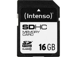 3411470, 16 Gb, Sdhc, Klasse 10, 25 Mb S, Stødresistent, Temperaturbestandigt, Røntgenbestandig, Sort fra Intenso