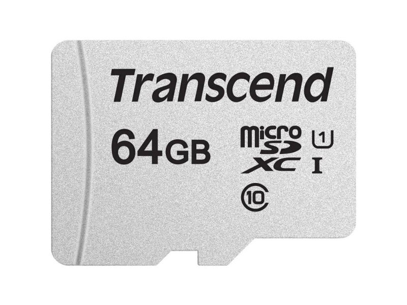 300s   Flashhukommelseskort (adapter Inkluderet)   64 Gb   Uhs I U1   Class10   Microsdxc Uhs I fra Transcend