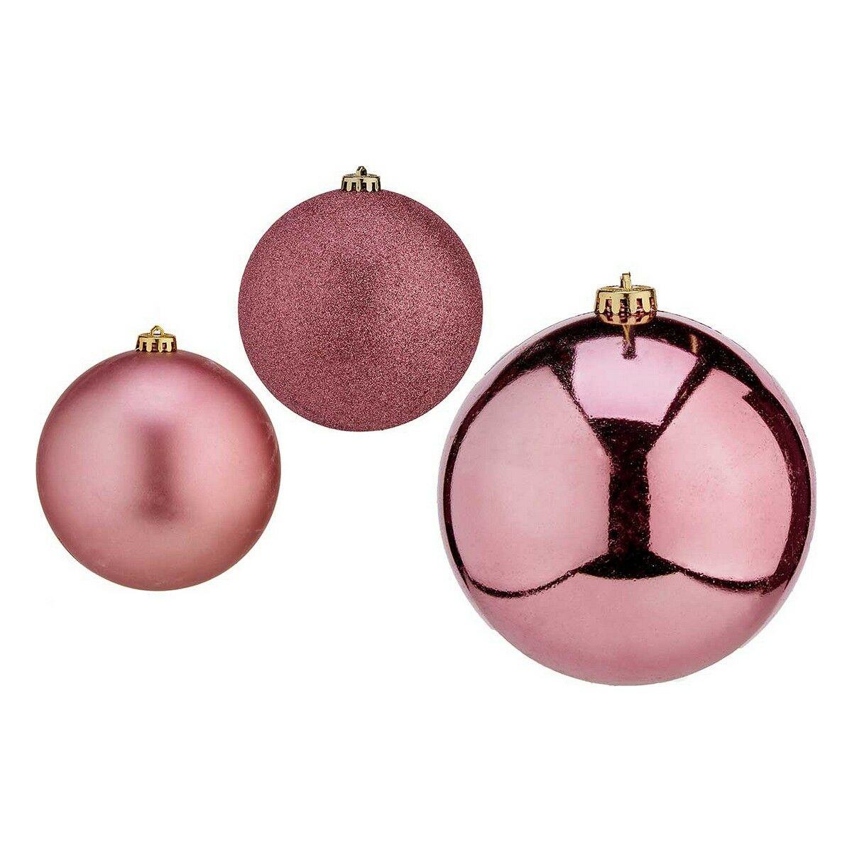 Julekugler ø 10 Cm 6 Enheder Pink Pvc fra Krist+